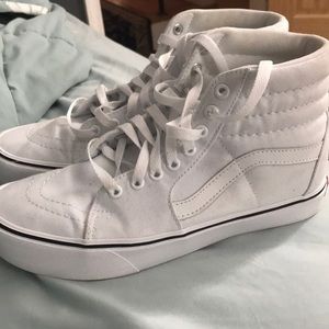 White SK8 Hi Vans